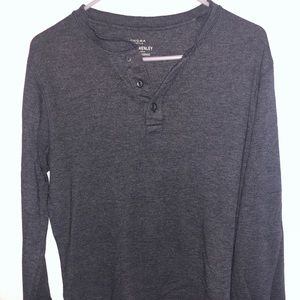 Men’s Medium Dark Grey Thermal 3 Button Henley